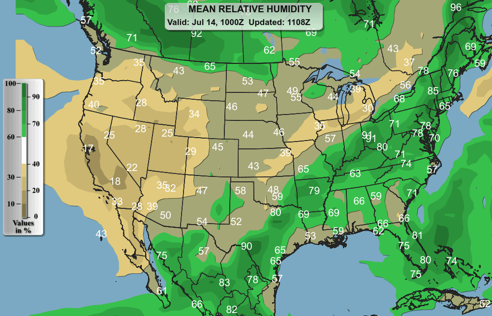 Average Relative Humidity - Mean RH